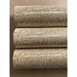 Golden Script Wallpaper by The Warner Co. Wallcoverings Lot of 3 Rolls
